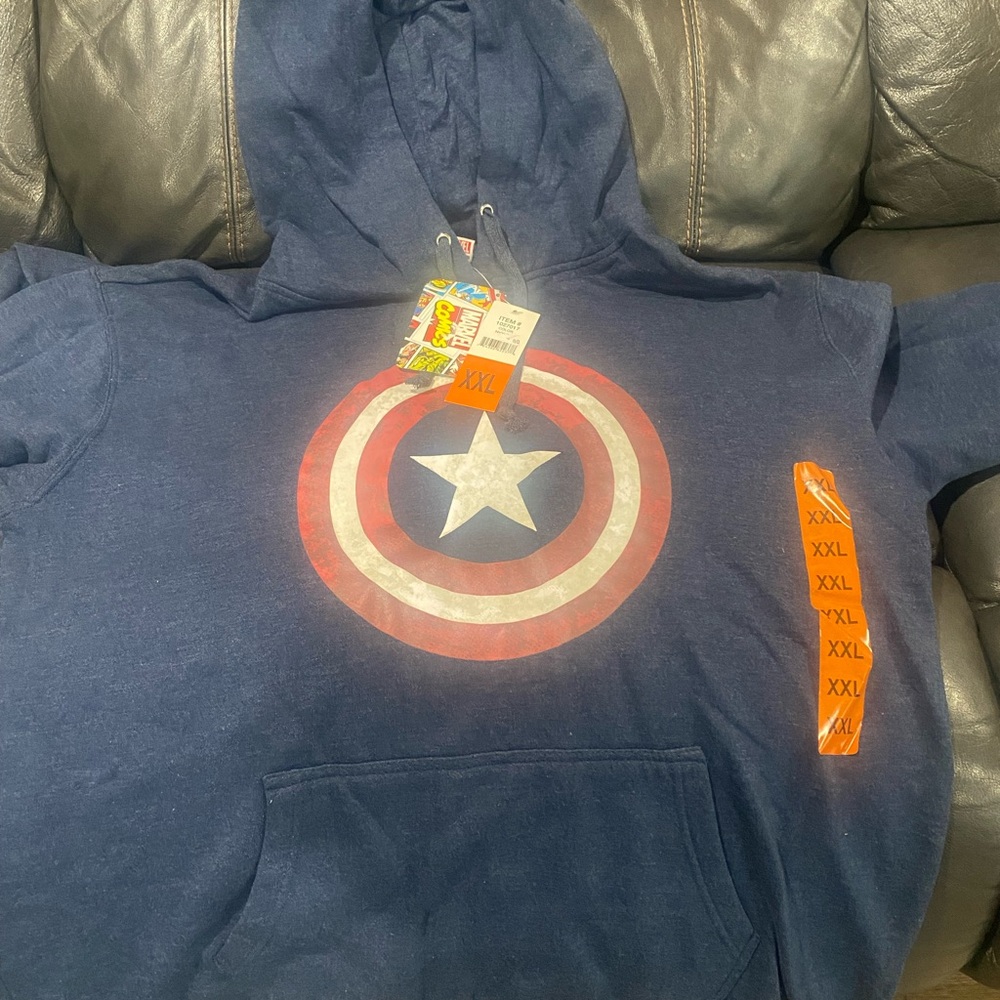 Captain America Blue Graphic Hoodie